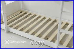 Solid Wood White Triple Sleeper Three Tier Bunk Bed 3ft Single 3tier Marwa