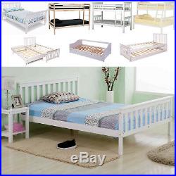 Solid Wooden Bed Frame Single Double King Triple Bunk Sofa Bed 3ft/4ft 6/5ft