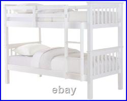 Solid Wooden Bunk Bed Frame Childrens Grey or White Converts to 3FT Beds Mi Juno