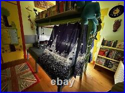 Solid Wooden Triple Sleeper Bunk bed With Mattress, Bookshelves, Bed Curtains