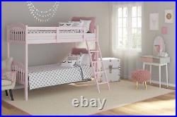 Storkcraft Long Horn Twin Over Twin Solid Hardwood Bunk Bed Pink