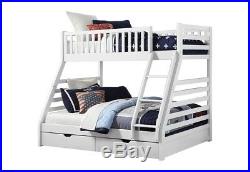 Sweet Dreams States White Wooden Triple Sleeper Bunk Bed + Drawers + FREE Pillow