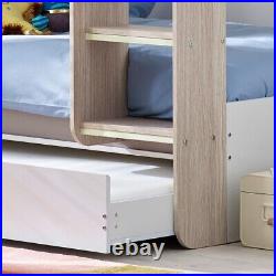 Taupe Bunk Bed, Mars Taupe Wooden Bunk Bed With Underbed Trundle, 3ft