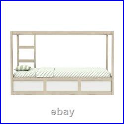 Topsy Reversible Low Bunk Bed in White and Pine Transforms into a Cabin Bed