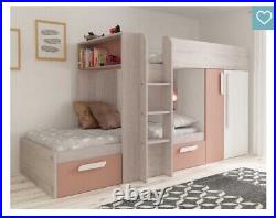 Trasman Barca Bunk Bed With Wardrobe, Shelf And Storage Drawers
