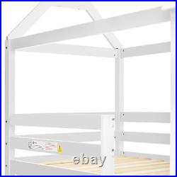 Treehouse 3FT Single Bunk Bed Wooden Frame Kids Twin Sleeper Pine House Canopy