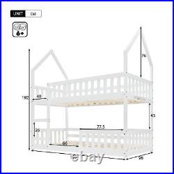 Treehouse Bed Pine Wood Room Bed Frame White Kids Bunk Beds Wooden Single Bed