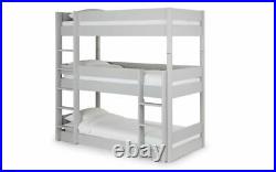 Trio Bunk Bed Frame in Dove Grey Solid Pine 3ft Single 2 Man Delivery