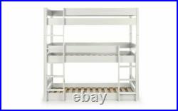 Trio Bunk Bed Frame in Surf White Solid Pine 3ft Single 2 Man Delivery