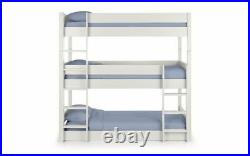 Trio Bunk Bed Frame in Surf White Solid Pine 3ft Single 2 Man Delivery