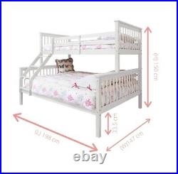 Double Bed in White Hanna Kids Triple Sleeper Bed Bunk Bed