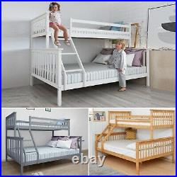 Triple Bunk Bed 3FT Single 4FT6 Double Bed Frame Kids Bed Children Adult Sleeper