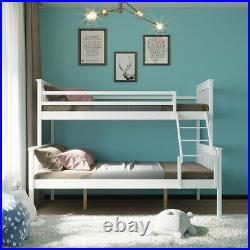Triple Bunk Bed 3FT Single & 4FT6 Double Bed Frame with Stair Solid Wooden Pine