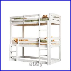 Triple Bunk Bed 3FT Single High Sleeper Kids Wooden Bed Frame Bedroom Furniture