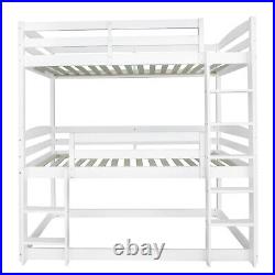 Triple Bunk Bed 3FT Single High Sleeper Kids Wooden Bed Frame Bedroom Furniture