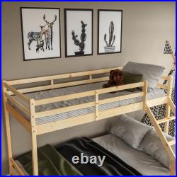 Triple Bunk Bed 3ft & 4ft6 Wood Pine High Sleeper Children Kids Mattress Option