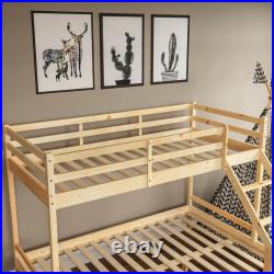 Triple Bunk Bed 3ft & 4ft6 Wood Pine High Sleeper Children Kids Mattress Option