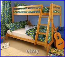 Triple Bunk Bed 3ft & 4ft Wooden Pine with Storage & Mattress Options Durleigh