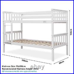 Triple Bunk Bed Double Beds With Stairs For Kids Children Pine Wooden Bed Frame