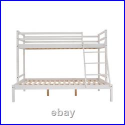 Triple Bunk Bed Frame 3FT Single / 4FT6 Double Pine Wooden Bed Frame with Ladder
