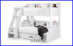 Triple Bunk Bed Frame Julian Bowen Orion Storage White Wood 3FT Single 3 Sleeper