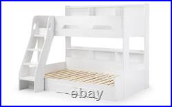 Triple Bunk Bed Frame Julian Bowen Orion Storage White Wood 3FT Single 3 Sleeper