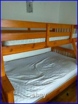 Triple Bunk Bed Frame Wooden with mattresses