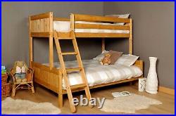 Triple Bunk Bed Grey Sleeper Pine Wooden Frame 3ft Single 4ft Small Double