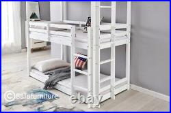 Triple Bunk Bed High Sleeper Kids Wooden Bed Frame 3FT Single Children's Bedroom
