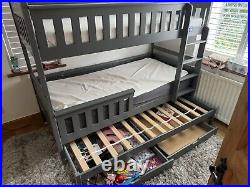 Triple Bunk Bed With Drawers incl Mattress x3