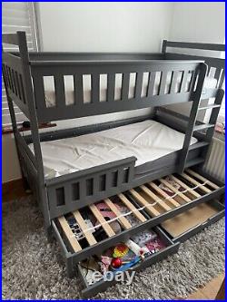 Triple Bunk Bed With Drawers incl Mattress x3