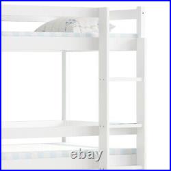 Triple Bunk Beds 3ft Single Bed Kids Childrens Pine Wooden Bed Frame With Stairs