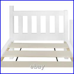 Triple Bunk Beds 4ft6 Double Bed Pine Wood Bed Frame High Sleeper with Nightstand