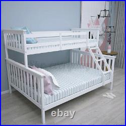 Triple Bunk Beds Double Bed With Stairs For Kids Children Pine Wooden Bed Frame