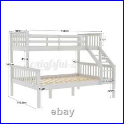 Triple Bunk Beds Double Bed With Stairs For Kids Children Solid Wooden Bed Frame