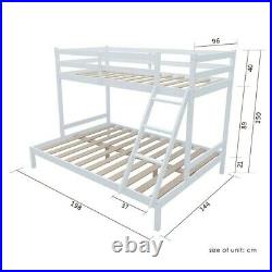 Triple Bunk Beds Double Bed With Stairs For Kids Children White Wooden Bed Frame