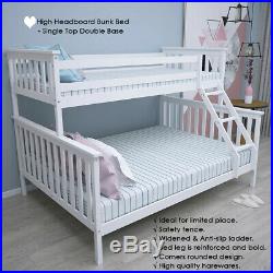 Triple Detachable Bunk Bed Children Adult Kids 3 Person Solid Pine Bed Sleeper