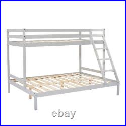 Triple Double Sleeper Bunk Bed Frame Wooden Slatted 3FT & 4FT6 Bed with Stair