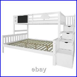 Triple High Sleeper Kids Bunk Bed Pine Wooden Bed Frame Double & Single 4FT6 3FT