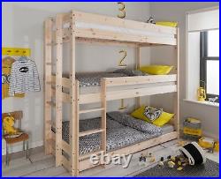 Triple Sleeper Bed Bunk Kids Bed 3 Tier in Natural Pine Henrik