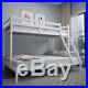 Triple Sleeper Bed Wooden Bunk Bed Frame in White 4ft6 Trundle + 3ft Upper Bed