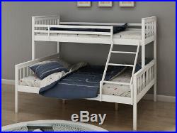 Triple Sleeper Bunk Bed 2Cartons Sturdy Wooden Frame In Double&Single Beds White