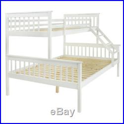 Triple Sleeper Bunk Bed 2Cartons Sturdy Wooden Frame In Double&Single Beds White