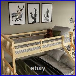 Triple Sleeper Bunk Bed Frame Solid Pine Wood Kids Double 4FT6 & Single 3FT Pine