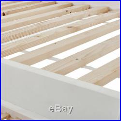 Triple Sleeper Bunk Bed Frame Solid Wood Pine Slatted Bedstead 3FT 4FT6 in White