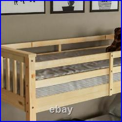 Triple Sleeper Bunk Bed Solid Wooden Frame Ladder Single & Double 3FT 4FT6 Pine