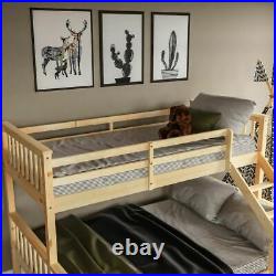 Triple Sleeper Bunk Bed Solid Wooden Frame Ladder Single & Double 3FT 4FT6 Pine