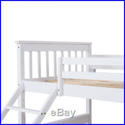 Triple Wooden Bunk Bed Frame Children Kids Adults White Solid Pine Bedstead UK