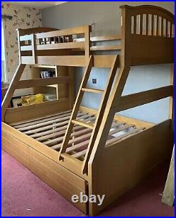 Triple sleeper bunk bed with Storage Used but Good Condition (no Mattresses)