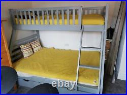 Triple sleeper bunk beds with memory foam mattresses